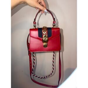 Gucci Red Sylvie Small Top Handle Crossbody Bag